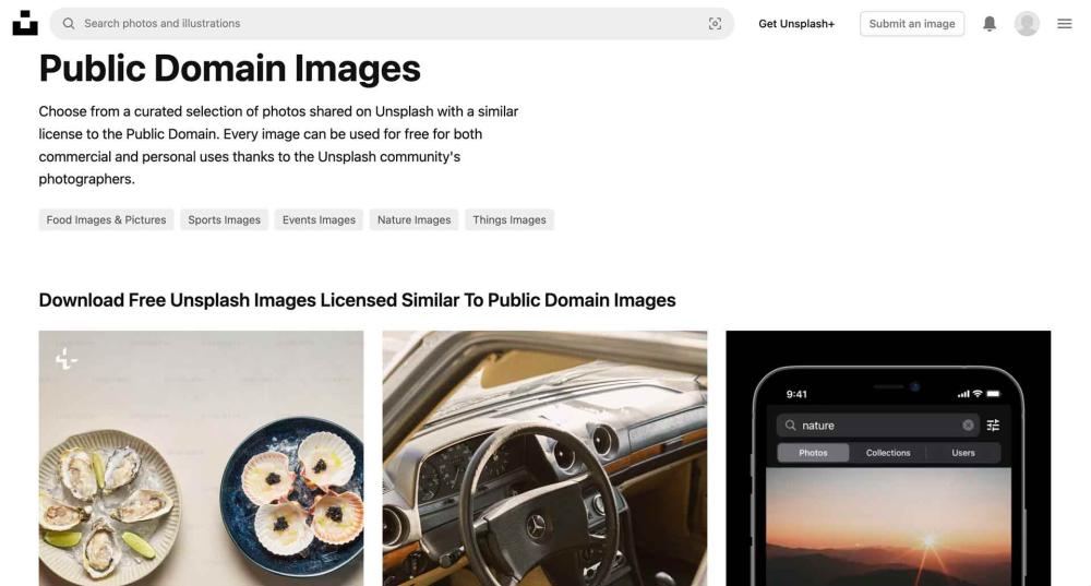 Unsplash Public Domain Image Library