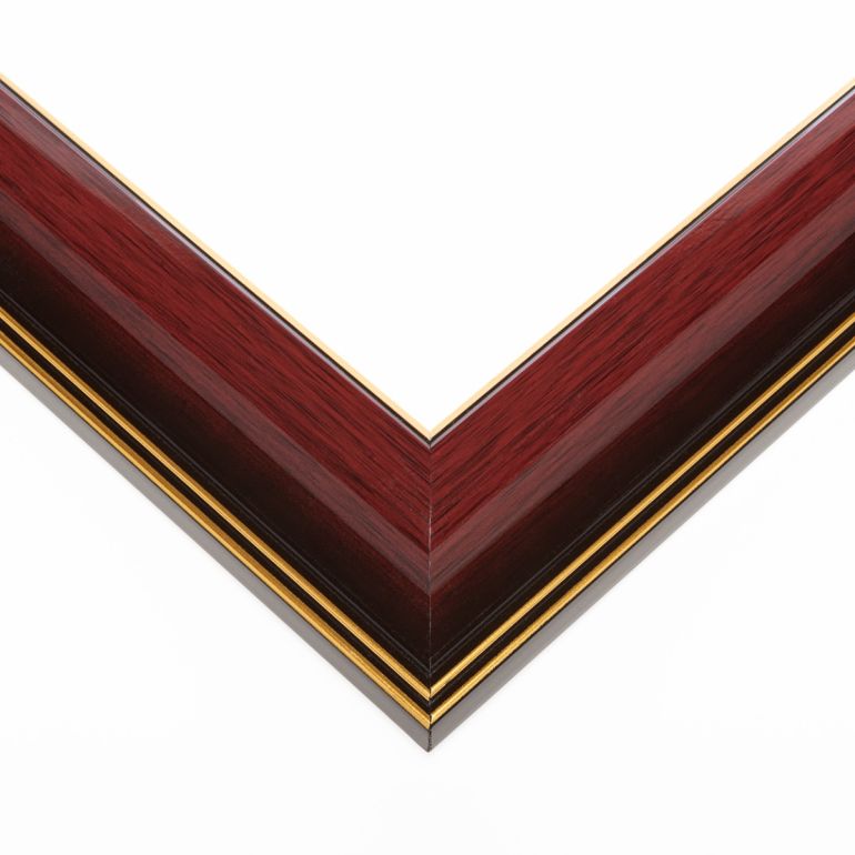 Mahogany With Gold Edges Reverse Slope Picture Frame