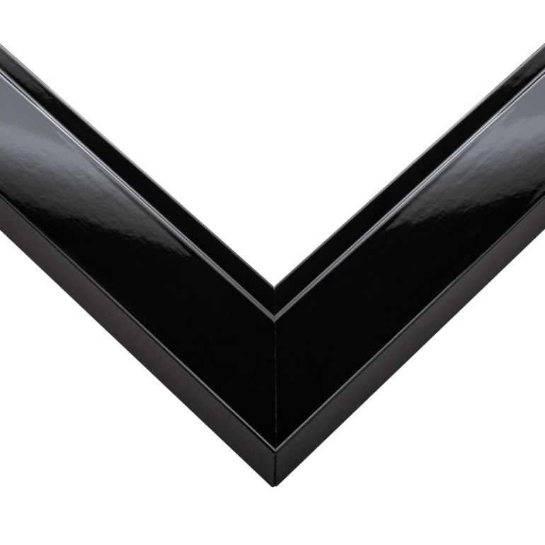 Glossy Black Beveled Picture Frame