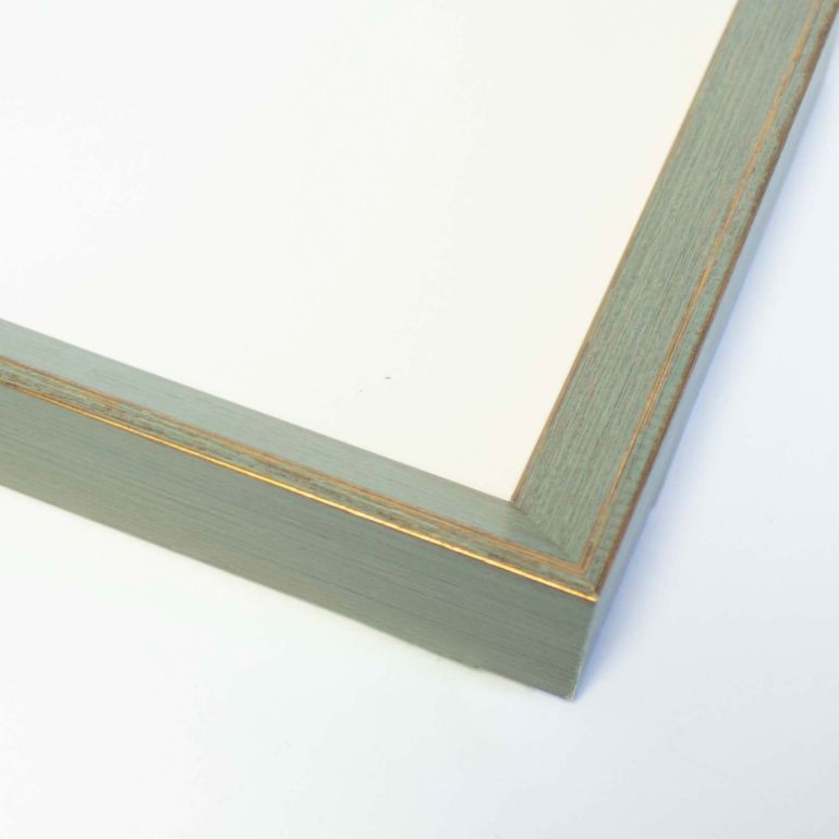 Green With Brushed Gold Sloped Picture Frame