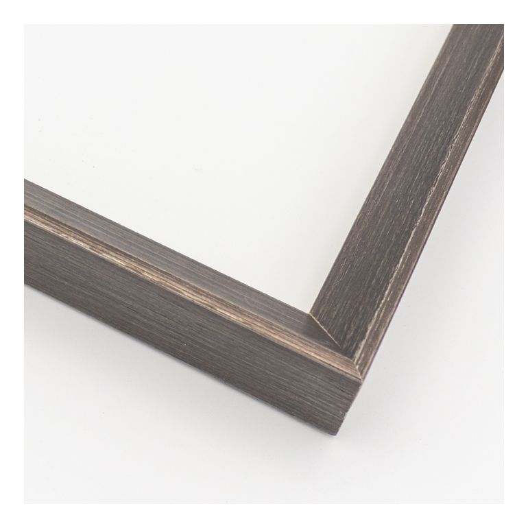 Black With Brushed Silver Sloped Picture Frame