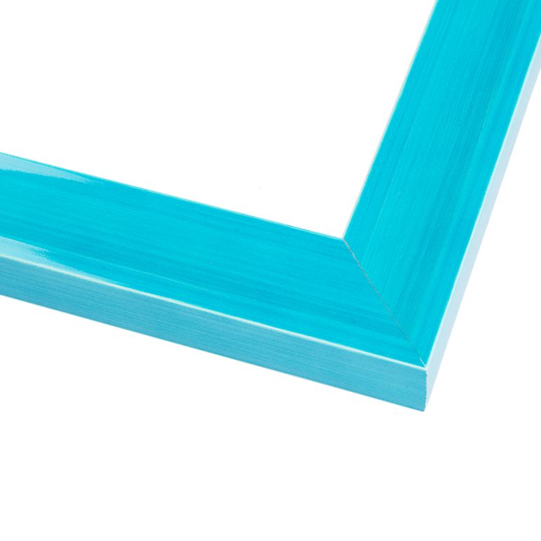 Wide Glossy Blue Scoop Picture Frame