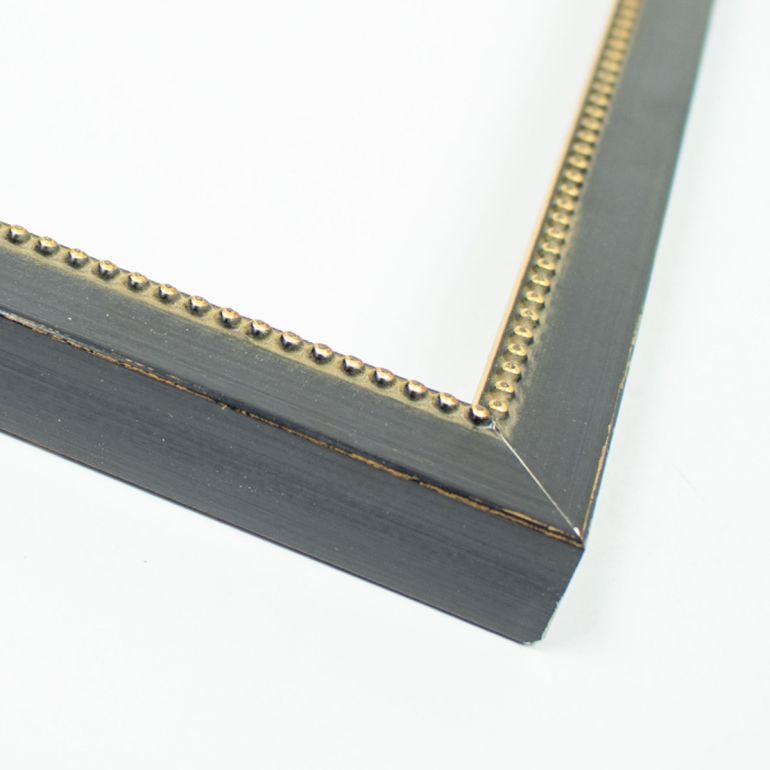 Black Square with Gold Beads Picture Frame