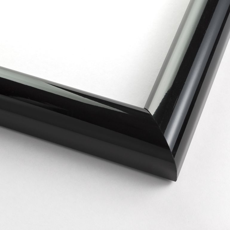 Glossy Black Round Top Picture Frame