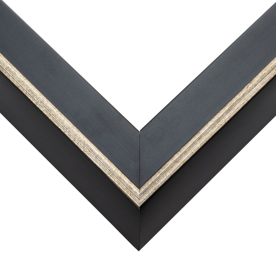 Rounded Silver And Black Floater Frame