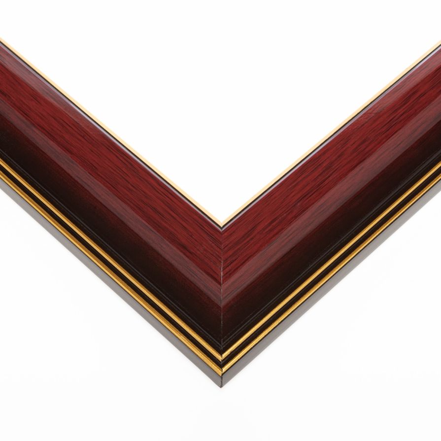 Mahogany With Gold Edges Reverse Slope Picture Frame