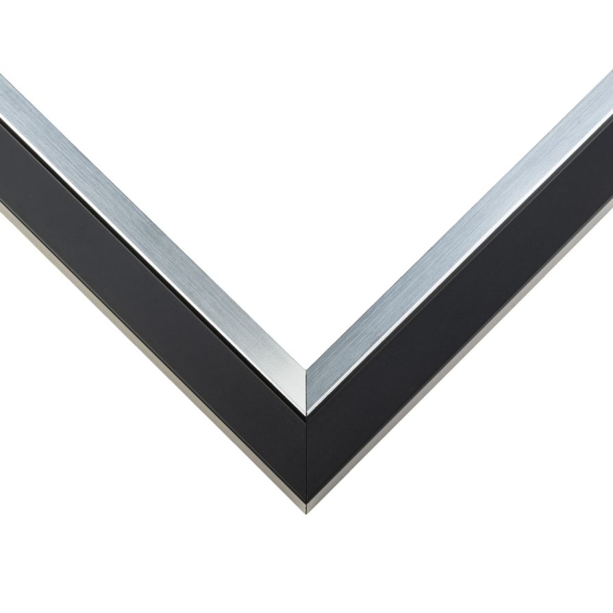 Black with Silver Beveled Picture Frame
