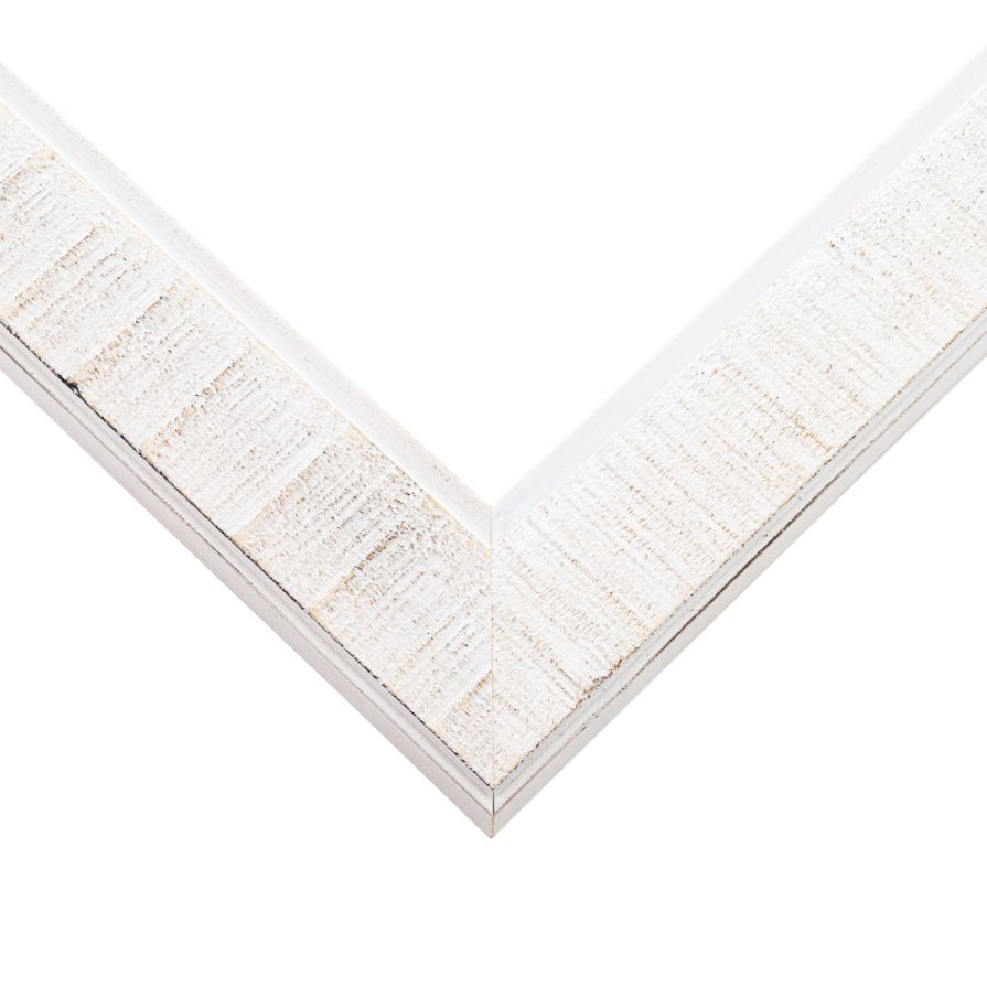 Wide Rustic White Picture Frame