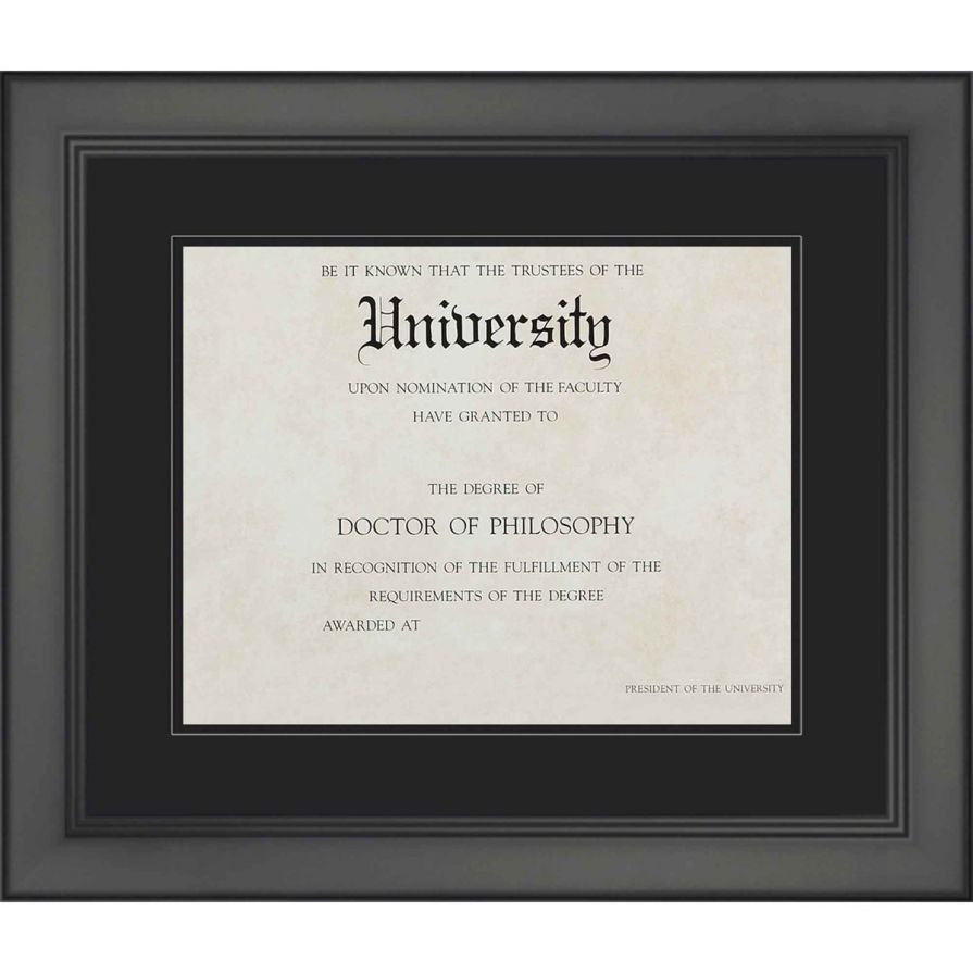 Black Diploma Frame with Black on Black Double Mat